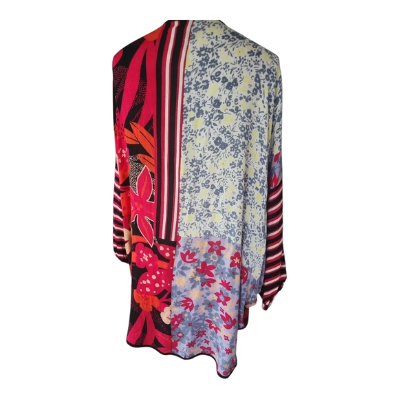 Anna & Ava Multicolor Open Front Kimono Cardigan OS Viscose - Picture 6 of 9